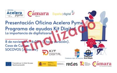 08/11/2023 – SOCOVOS – Presentación de la Oficina Acelera Pyme. La importancia de digitalizarse: que beneficios puede obtener mi empresa. Programa Kit Digital.